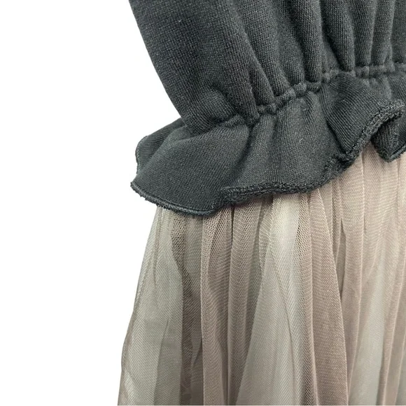 Black Knit Top with Gray Chiffon Skirt Women's Dress - Picture 7 of 8